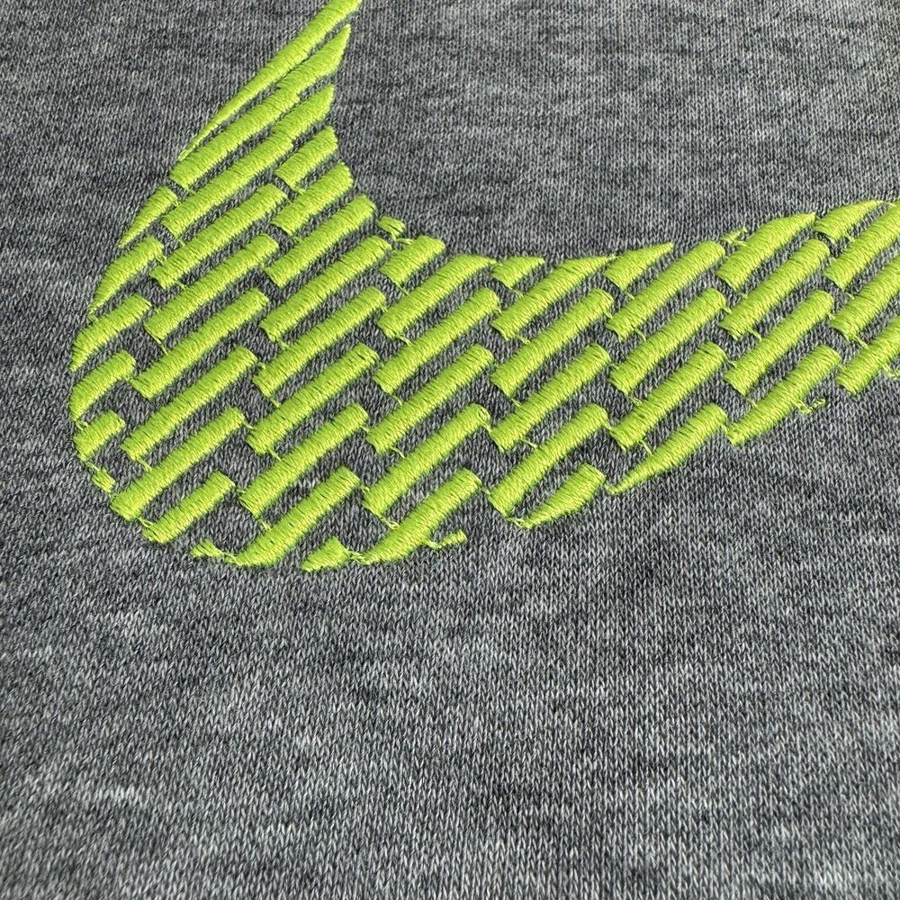 Nike Hoodie Men’s Size L Gray Neon Yellow Swoosh Pullover Sweatshirt Cambodia - Picture 2 of 6